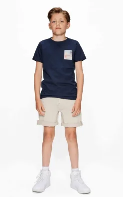 donkerblauwe retour t-shirt damon