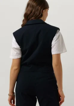 donkerblauwe ruby tuesday gilet relin cropped waistcoat