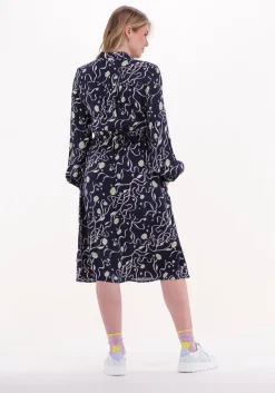 donkerblauwe scotch & soda midi jurk relaxed fit shirt dress