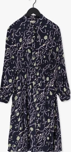 donkerblauwe scotch & soda midi jurk relaxed fit shirt dress