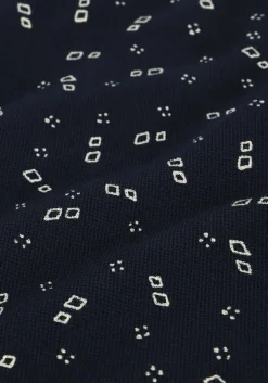 donkerblauwe scotch & soda casual overhemd printed pique polo in organic cotton
