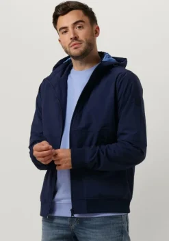 donkerblauwe scotch & soda jack hooded colourblock jacket