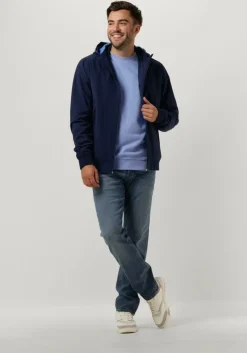 donkerblauwe scotch & soda jack hooded colourblock jacket