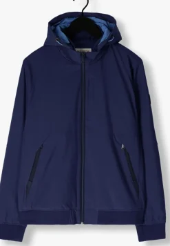 donkerblauwe scotch & soda jack hooded colourblock jacket