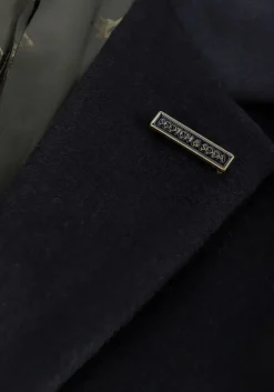 donkerblauwe scotch & soda mantel 163276 - single breasted wool-