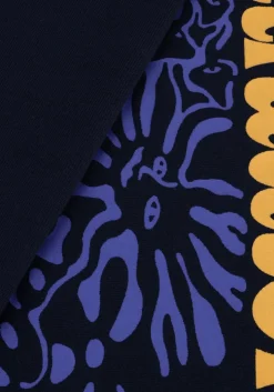 donkerblauwe scotch & soda trui front back artwork sweatshirt