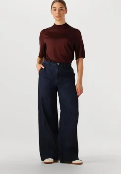 donkerblauwe second female wide jeans olane denim jeans