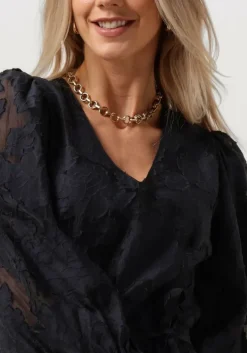 donkerblauwe selected femme mini jurk slfcathi-sadie short v-neck dress