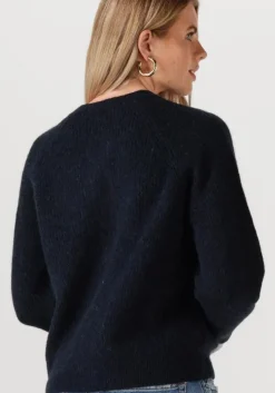 donkerblauwe selected femme vest slflulu ls knit short cardigan