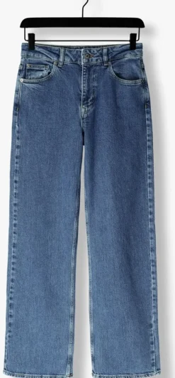 donkerblauwe selected femme wide jeans slfwide bea-kori mw jeans