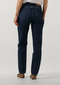 donkerblauwe selected femme slim fit jeans slfamy hw slim row blu jeans u