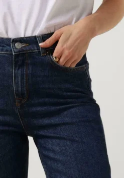 donkerblauwe selected femme slim fit jeans slfamy hw slim row blu jeans u