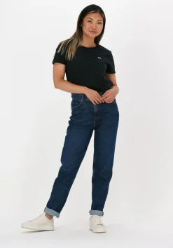 donkerblauwe selected femme slim fit jeans slfamy hw slim row blu jeans u
