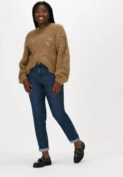 donkerblauwe selected femme slim fit jeans slfamy hw slim row blu jeans u