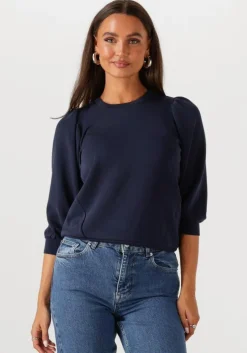 donkerblauwe selected femme t-shirt slftenny 3/4 sweat top