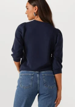 donkerblauwe selected femme t-shirt slftenny 3/4 sweat top