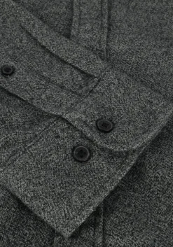 donkerblauwe selected homme casual overhemd slhreg-owen flannel mix shirt