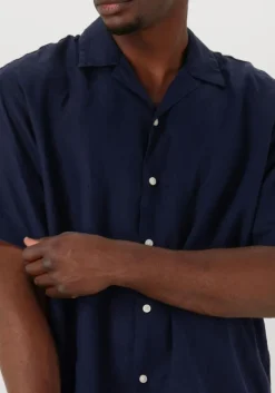 donkerblauwe selected homme casual overhemd slhregkylian ss shirt resort