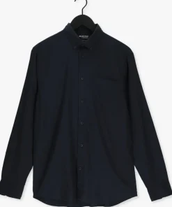 donkerblauwe selected homme casual overhemd regrick-soft shirt