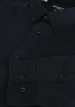 donkerblauwe selected homme casual overhemd regrick-soft shirt