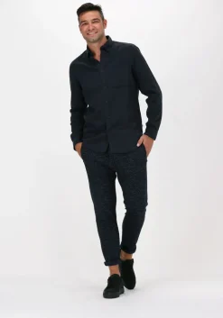 donkerblauwe selected homme casual overhemd regrick-soft shirt