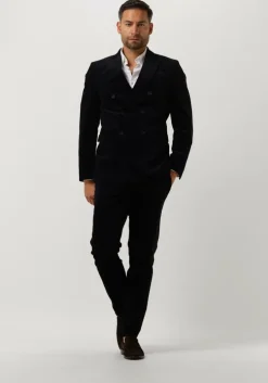 donkerblauwe selected homme pantalon slim-oakland cord trs