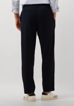 donkerblauwe selected homme pantalon slh190-reg tapered leroy pleat pant