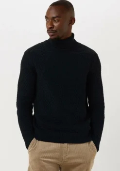 donkerblauwe selected homme coltrui remy ls knit all stu roll neck w camp