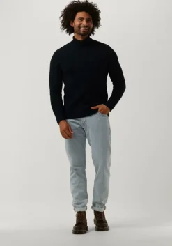 donkerblauwe selected homme coltrui remy ls knit all stu roll neck w camp