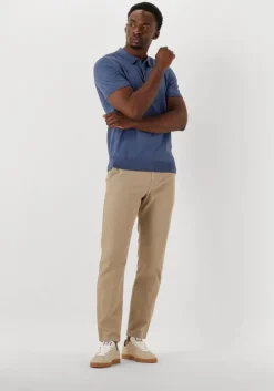 donkerblauwe selected homme polo slhberg ss knit polo noos