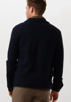 donkerblauwe selected homme overshirt slhnealy ls knit shirt jacket