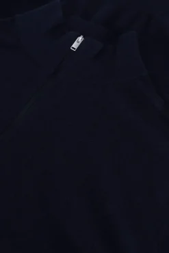 donkerblauwe selected homme trui slhberg half zip cardigan noos