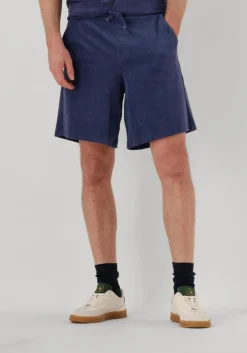 donkerblauwe selected homme korte broek slhloose-talon towel jersey shorts