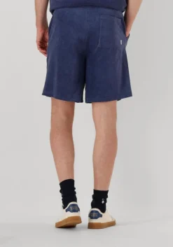 donkerblauwe selected homme korte broek slhloose-talon towel jersey shorts