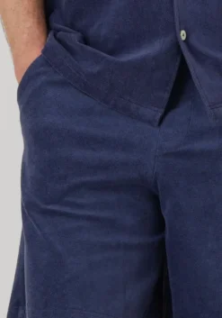 donkerblauwe selected homme korte broek slhloose-talon towel jersey shorts