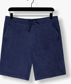 donkerblauwe selected homme korte broek slhloose-talon towel jersey shorts