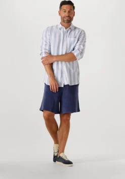 donkerblauwe selected homme korte broek slhloose-talon towel jersey shorts