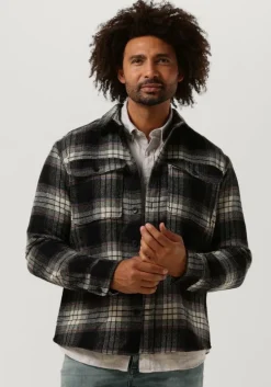 donkerblauwe selected homme overshirt loosepablo ls check