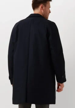 donkerblauwe selected homme parka's slhjones cotton mac coat