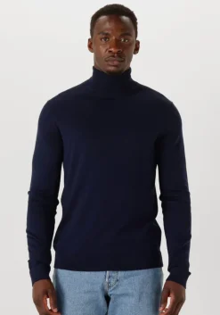 donkerblauwe selected homme coltrui slhtray ls knit merino roll neck