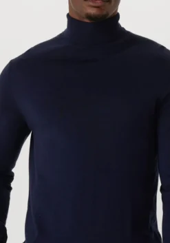 donkerblauwe selected homme coltrui slhtray ls knit merino roll neck
