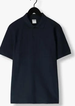 donkerblauwe selected homme t-shirt slhmaurice structure ss polo