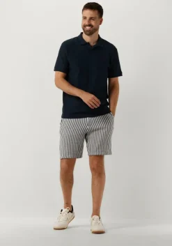 donkerblauwe selected homme t-shirt slhmaurice structure ss polo