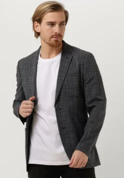 donkerblauwe selected homme colberts slhslim-knox check blz b