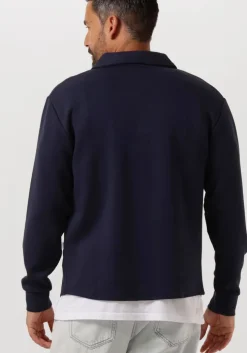 donkerblauwe selected homme vest slhemanuel soft full zip sweat noos