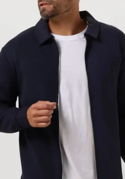 donkerblauwe selected homme vest slhemanuel soft full zip sweat noos