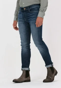 donkerblauwe selected homme slim fit jeans slim-leon 4074 d.b. superst