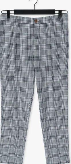 donkerblauwe selected homme pantalon slhslim-noah multi check trs