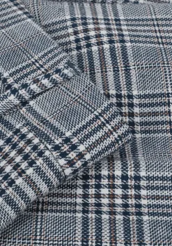 donkerblauwe selected homme pantalon slhslim-noah multi check trs