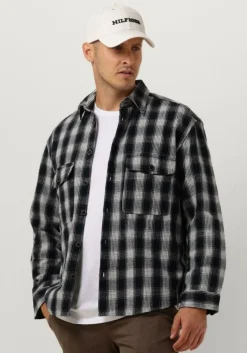 donkerblauwe selected homme overshirt slhloosemason-flannel overshirt w noos
